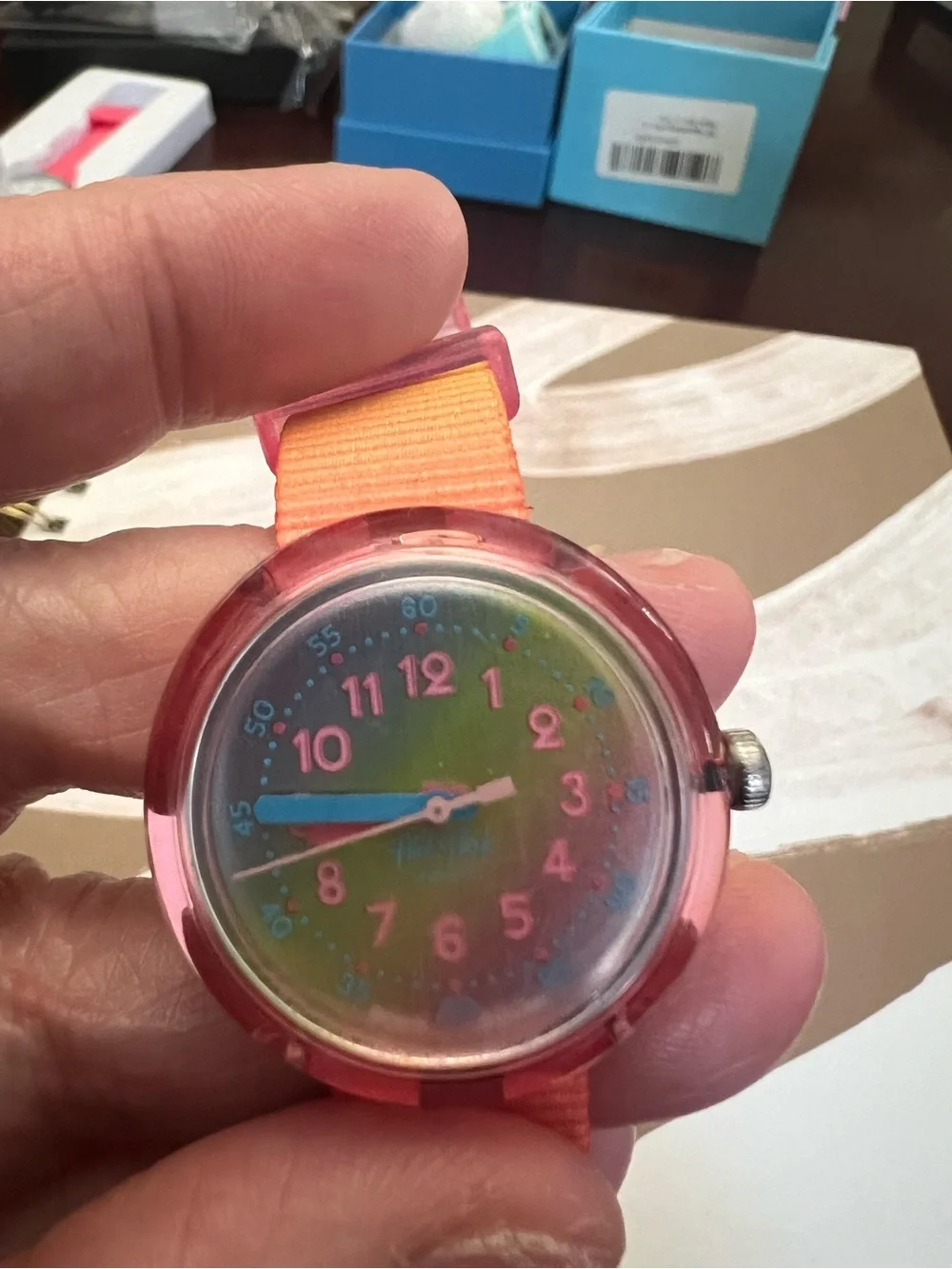 Flik Flak Rainbow Pink Kids Learning Watch with Colorful Strap